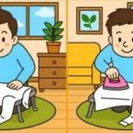 IQ test: nájdite 3 rozdiely na obrázku chlapca, ktorý žehlí