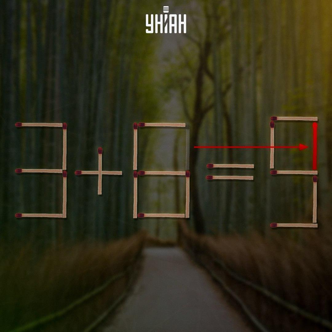 Za znamienkom rovnosti by malo byť vytvorené číslo 9 / koláž Moje