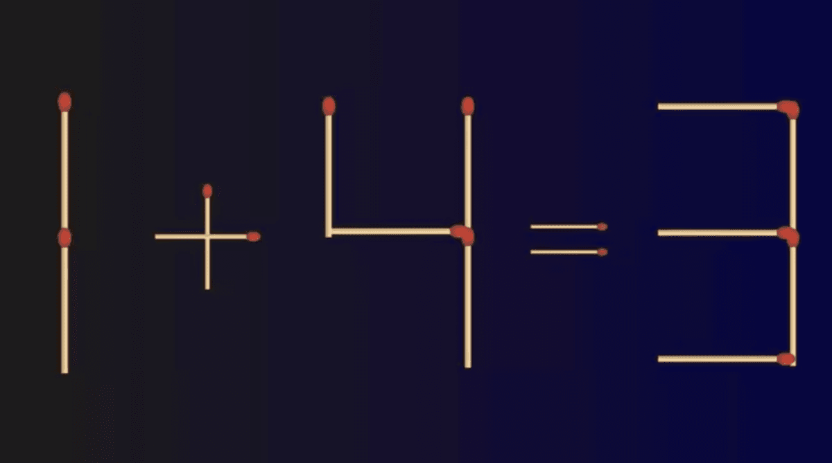 Aby bola rovnica správna - posuňte jednu zápalku / obrázok fresherslive.com